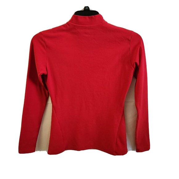 Under Armour Compression Mock Neck Womens Performance Top Size Large LS Red - Picture 4 of 6